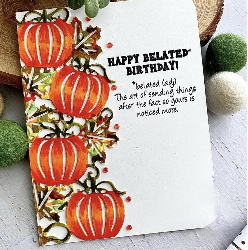 Mvchifay Cutting Dies for Card Making Metal Die-Cuts Scrapbooking Tool Hollow Frame DIY Craft Punch Template Embossing for Paper Album Decor (Pumpkin frame-14.5x11.1cm) - Image 3